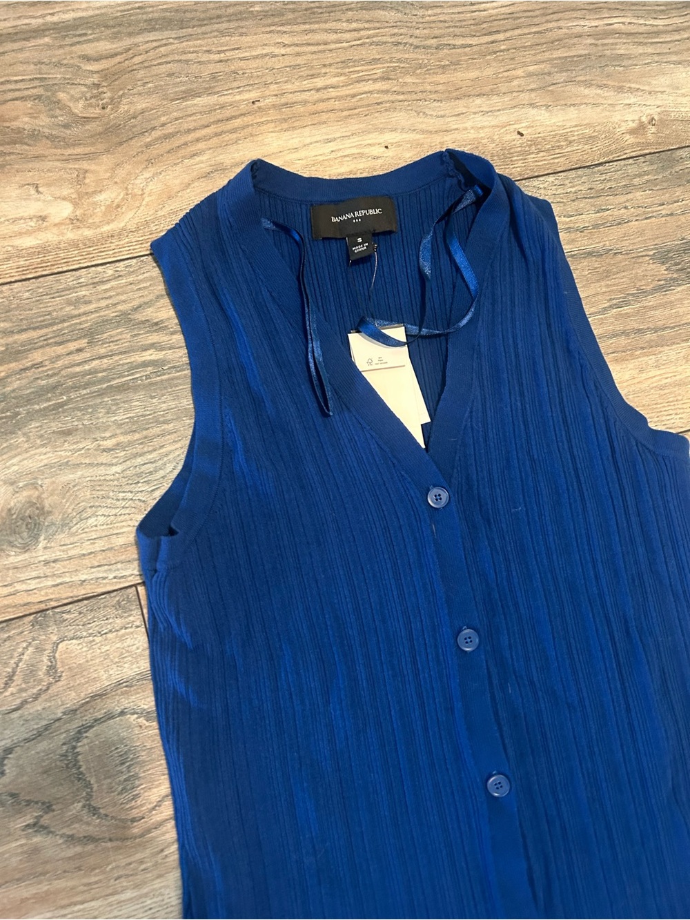Nwt’s Banana Republic Dress Button Up Sleeveless Blue Maxi Dress Size Small 130$ - Picture 5 of 14